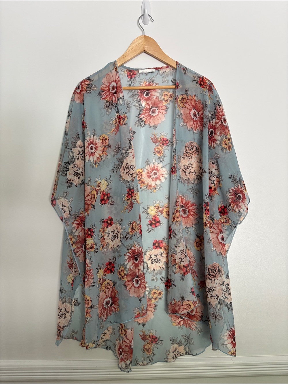 emory park Light Blue Floral Kimono Tunic